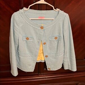 Lilly Pulitzer Blue Tweed Jacket